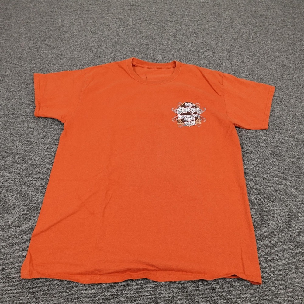 Sturgis Shirt Mens Large Orange 2021 Motorcycle Rally Mount Rushmore Graphic Tee